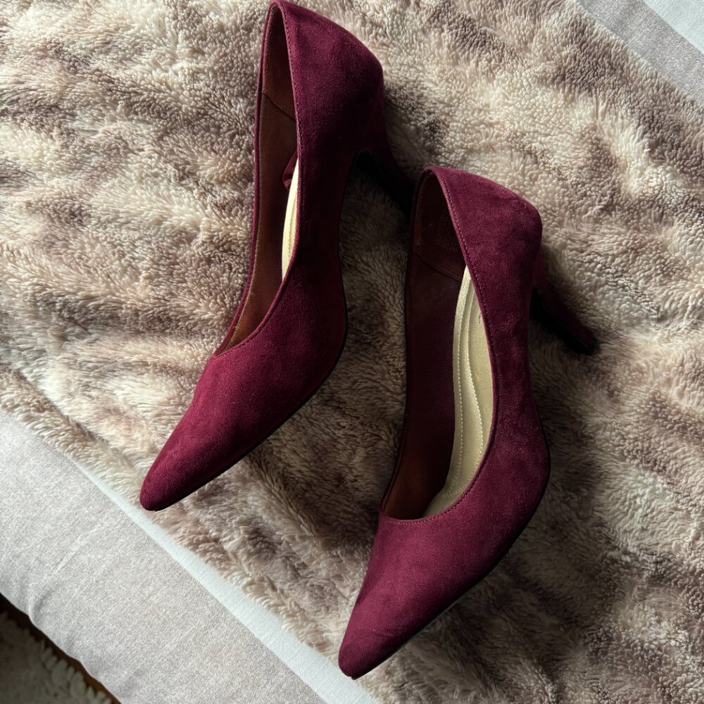 EUC Comfort Plus by Predictions Burgundy Suede Stiletto Sz 8.5 - Picture 2 of 6